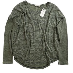 Rag & Bone/JEAN Amelie Long Sleeve Top Relaxed Fit Heathered Olive XXS NWT